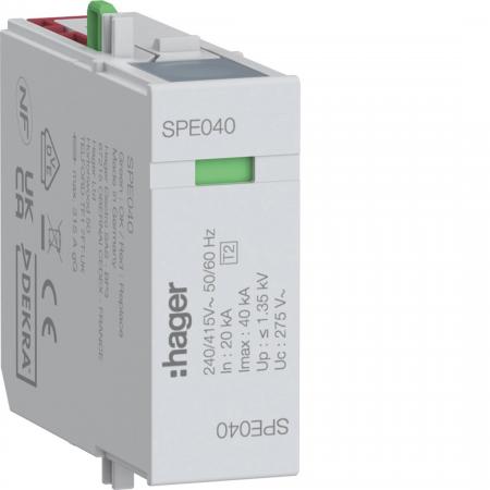 Hager Steckmodul L-N In 20kA Imax 40kA