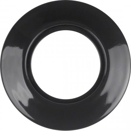 Hager Porzellanrahmen, Aufputz, 1-fach, Serie 1930, IP20, schwarz glänzend