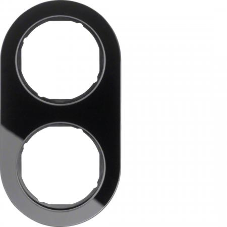 Hager Rahmen 2fach R.Classic Glas schw