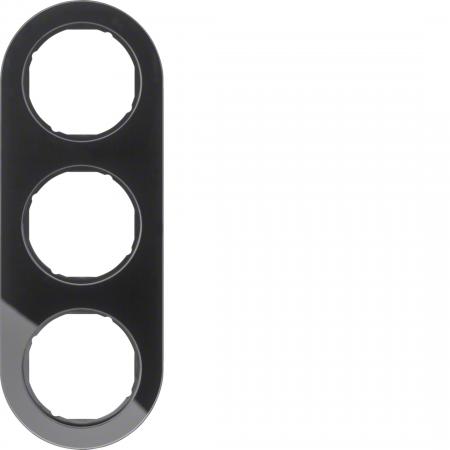 Hager Rahmen 3fach R.Classic Glas schw