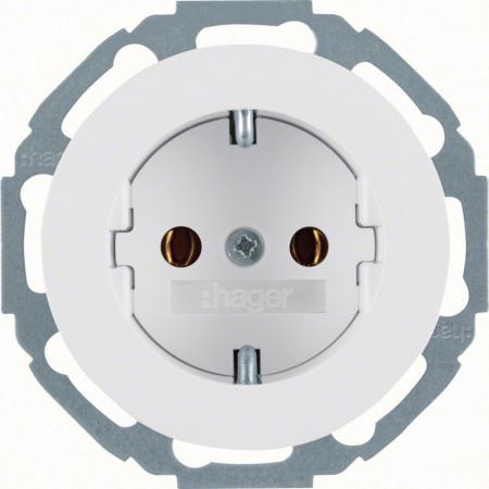 Hager Unterputz Steckdose SCHUKO 1-fach Serie R.Classic polarweiß, glänzend