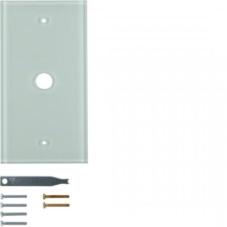 Hager Glasabdeckplatte 1f. polarweiß System TS