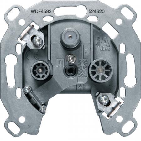 Hager Antennen-Steckdose, Antennendose 3-Loch SAT, TV, FM, Einzeldose
