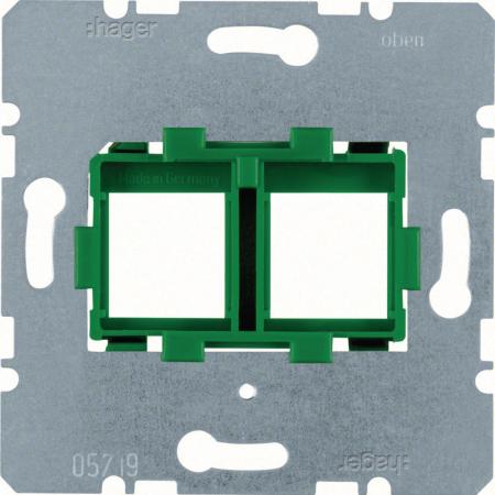 Hager Tragplatte grüner Aufnahme 2-fach Modul