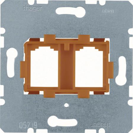 Hager Tragplatte oranger Aufnahme 2-fach Modul