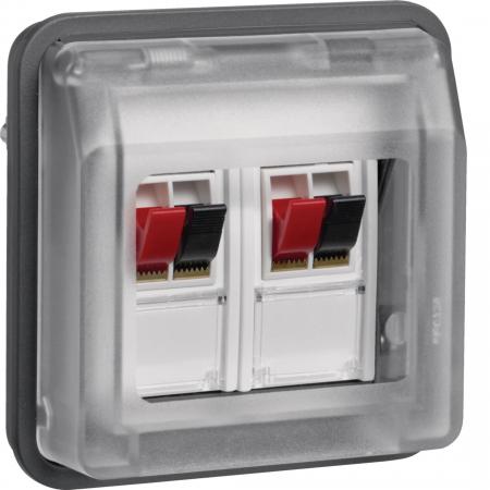 Hager Lautsprecherdosen-Einsatz 2F W.1 grau