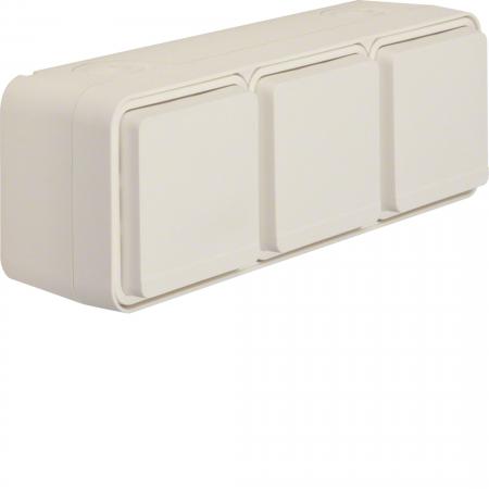 Hager Steckdose SCHUKO 3fach waagerecht W.1 pw