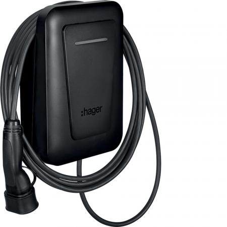 Hager witty one XVR111C 11 kW Wallbox mit Ladekabel Typ 2 6,5 m RFID