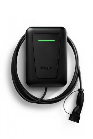 Hager witty one XVR111C 11 kW Wallbox mit Ladekabel Typ 2 6,5 m RFID