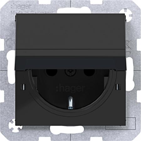 Hager Stkd SCHUKO KLD EHBS A.x/C.x schwarz gl