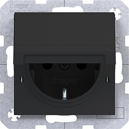 Hager Stkd SCHUKO KLD EHBS A.x/C.x schwarz ma