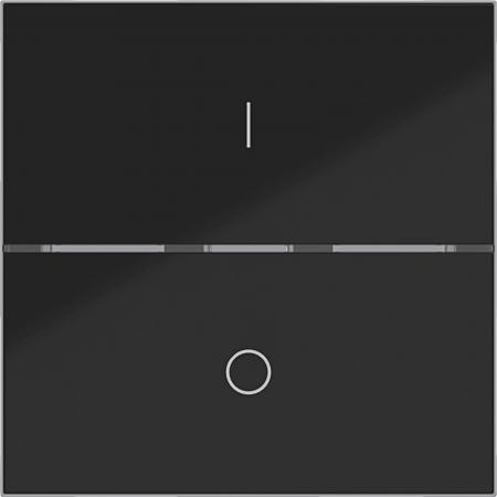 Hager Abdeck. Taster 1f I/O A.x/C.x schw glänz