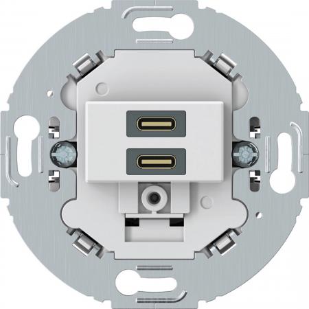 Hager USB Unterputz, C+C PD20W, rund, pw matt