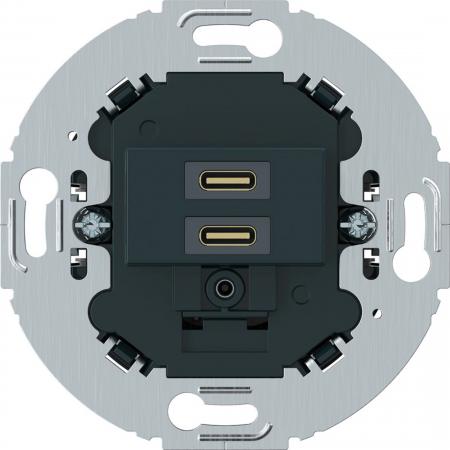 Hager USB Unterputz, C+C PD20W, rund, ant matt