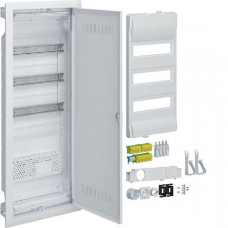 Hager Hybrid, volta, Hohlwand, 36PLE, 1 Montageplatten, mit Steckdose + Kunststo