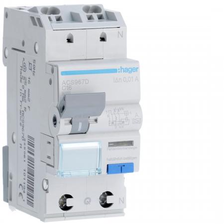 Hager FI-LS 1P+N 127V 6kA C-16A 10mA Typ A QC