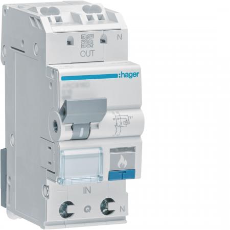 Hager Fehlerlichtbogen-Schutzeinrichtung AFDD, mit LS-Schalter 1P+N 6kA B-16A 2M