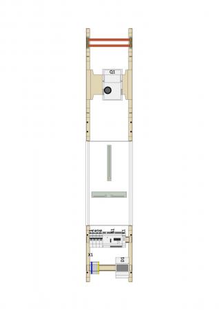 Hager Wandlerschrank, PVFeld, Univ.N, MCCB 125A mit Motorantrieb, SG-Platz, NA S