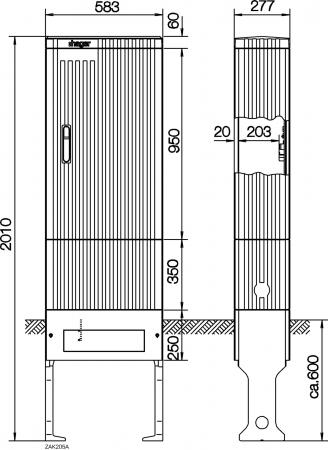 Hager KVS,ZAS,BR205,+SaS4xE-Cu30x6mm