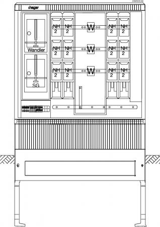 Hager Wa+MeSchrank,universN, 400A,TN-C Netz