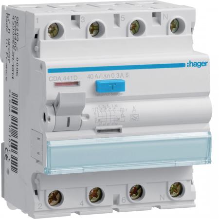Hager FI-Schalter 4P 6kA 40A 30mA Typ A 110V