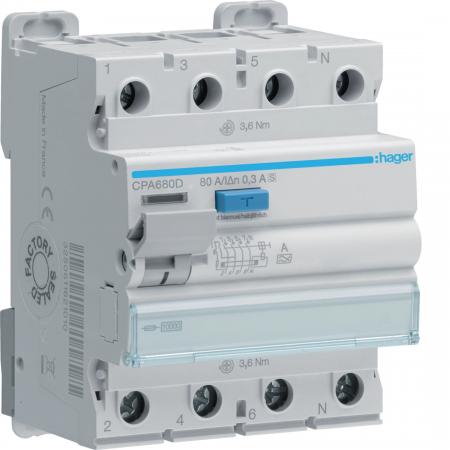 Hager FI-Schalter 4P 10kA 80A 300mA Typ S
