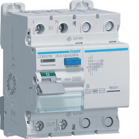 Hager FI-Schalter 1P+N 10kA 25A 30mA Typ B