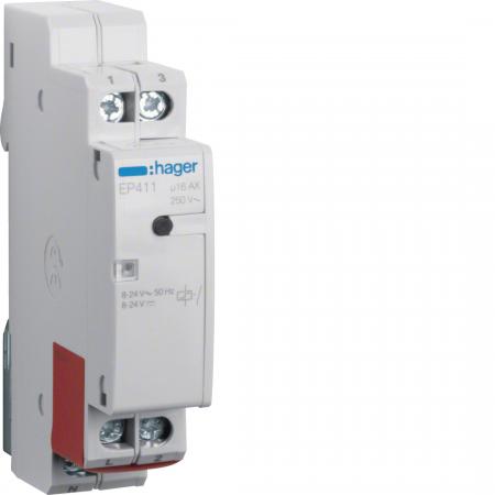 Hager Elek. Fernschalter 1S 8 bis 24V AC/DC