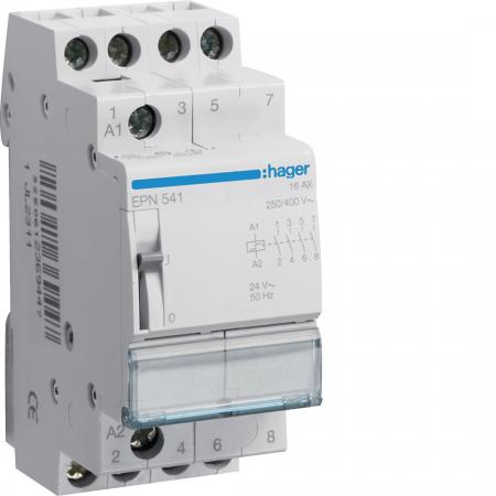 Hager Fernschalter 4S 24V AC 12V DC 16A