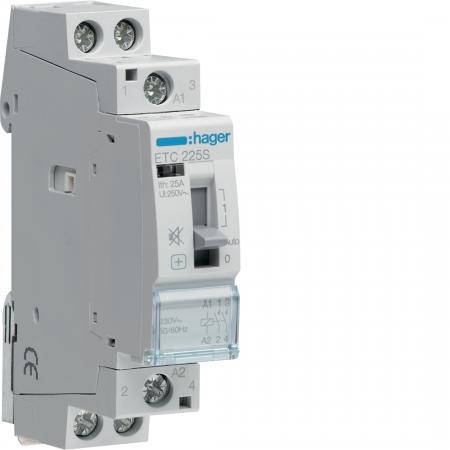Hager Schütz handbetrieb I/0/auto 25A,2S, 230V