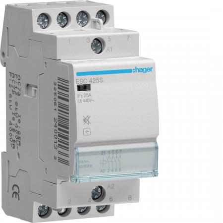 Hager Brummfreies Schütz / Schaltschütz, Reiheneinbau, 25A, 4S, 230V AC