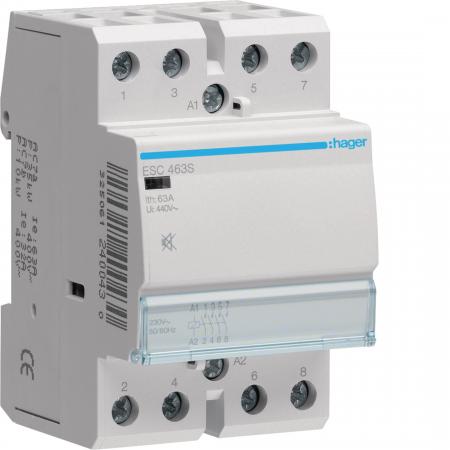 Hager Brummfreies Schütz / Schaltschütz, 63A, 4S, 230V AC