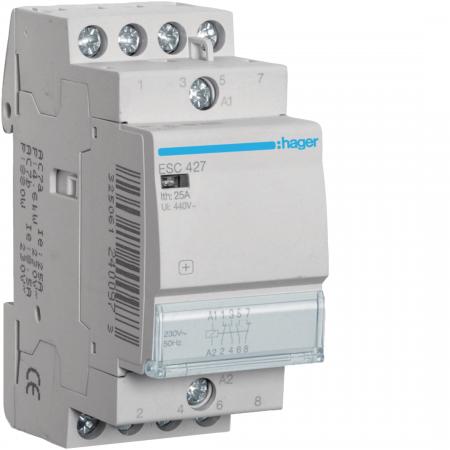 Hager Installationsschütz 25A 2S+2Ö 230V