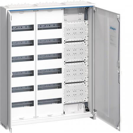 Hager Feldverteiler AP, IP31, SKII, 144PLE + Mediafeld, geschlitze Tür, 950x800x