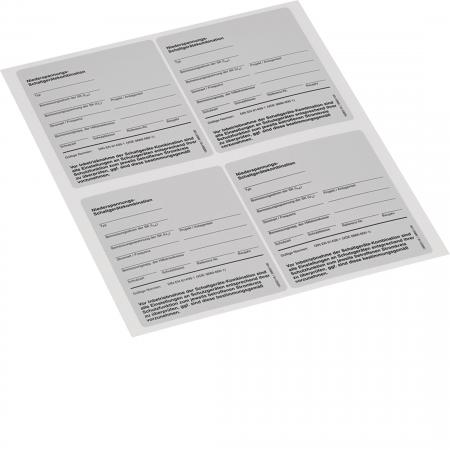 Hager Typenschild SK EN 61439,95x115 mm,DIN A4