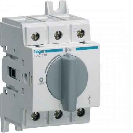 Hager Lasttrennschalter/NH-Lasttrenner, 3-polig, 100A, Hutschiene oder Montagepl