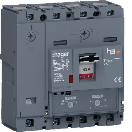 Hager Leistungsschalter h3+ P160 TM 4x63A 25kA