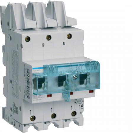 Hager SLS-Schalter 3-polig E-Charakteristik 80A für Sammelschiene QuickConnect