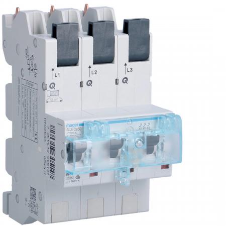Hager SLS Schalter 3-polig Cs-Charakteristik 50A für Sammelschiene QuickConnect