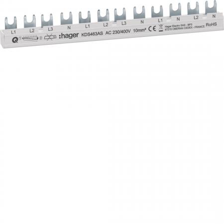 Hager Phasenschiene 12M 63A 3PN-3PN-(1PN)x2 QB
