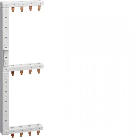Hager Phasenschiene 3polig + N, 3-reihig 125mm, links, vertikales Sammelschienen