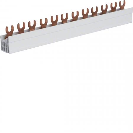 Hager Phasenschiene/Kammschiene, 3 polig, mit Gabelanschluss, 10mm², 63A, 12 Mod
