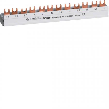 Hager Phasensch. Gabel 12M 3P+N IN, 1P+N OUT