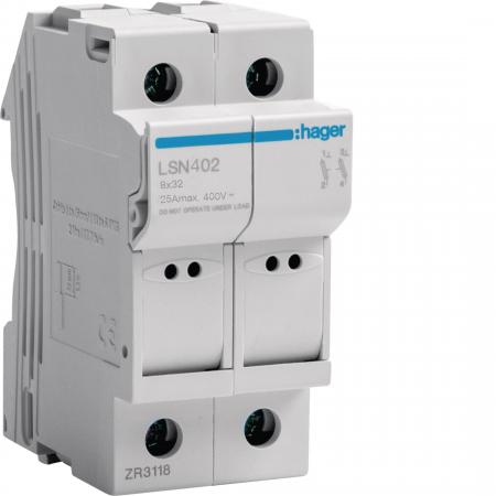 Hager Sicherungselement 2P 25A L32 2M