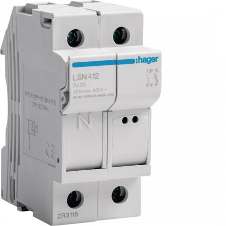 Hager Sicherungselement 1P+N 25A L32 2M