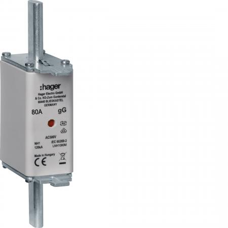 Hager NH-Sicherung NH1C gG 500V 80A K-Melder