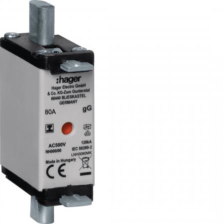 Hager NH-Sicherung NH000 gG 500V 80A Iso-Griff