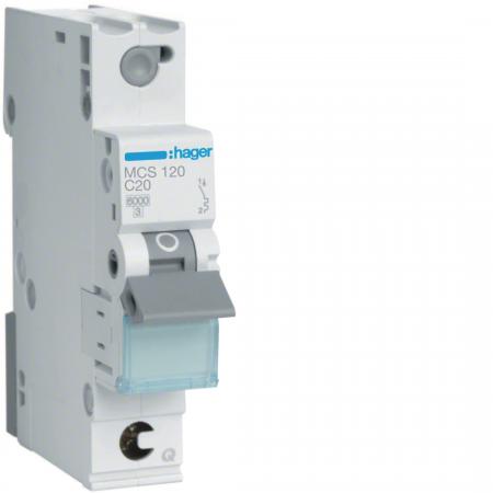 Hager LS-Schalter 1polig 6kA C-20A 1M QC