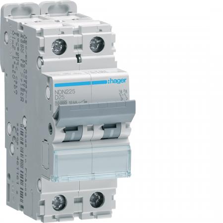 Hager LS-Schalter 2 polig 10kA/15kA D-25A 2M