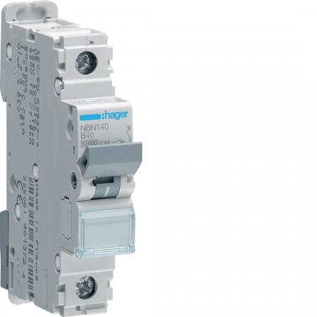 Hager LS-Schalter 1 polig 10kA/15kA B-40A 1M